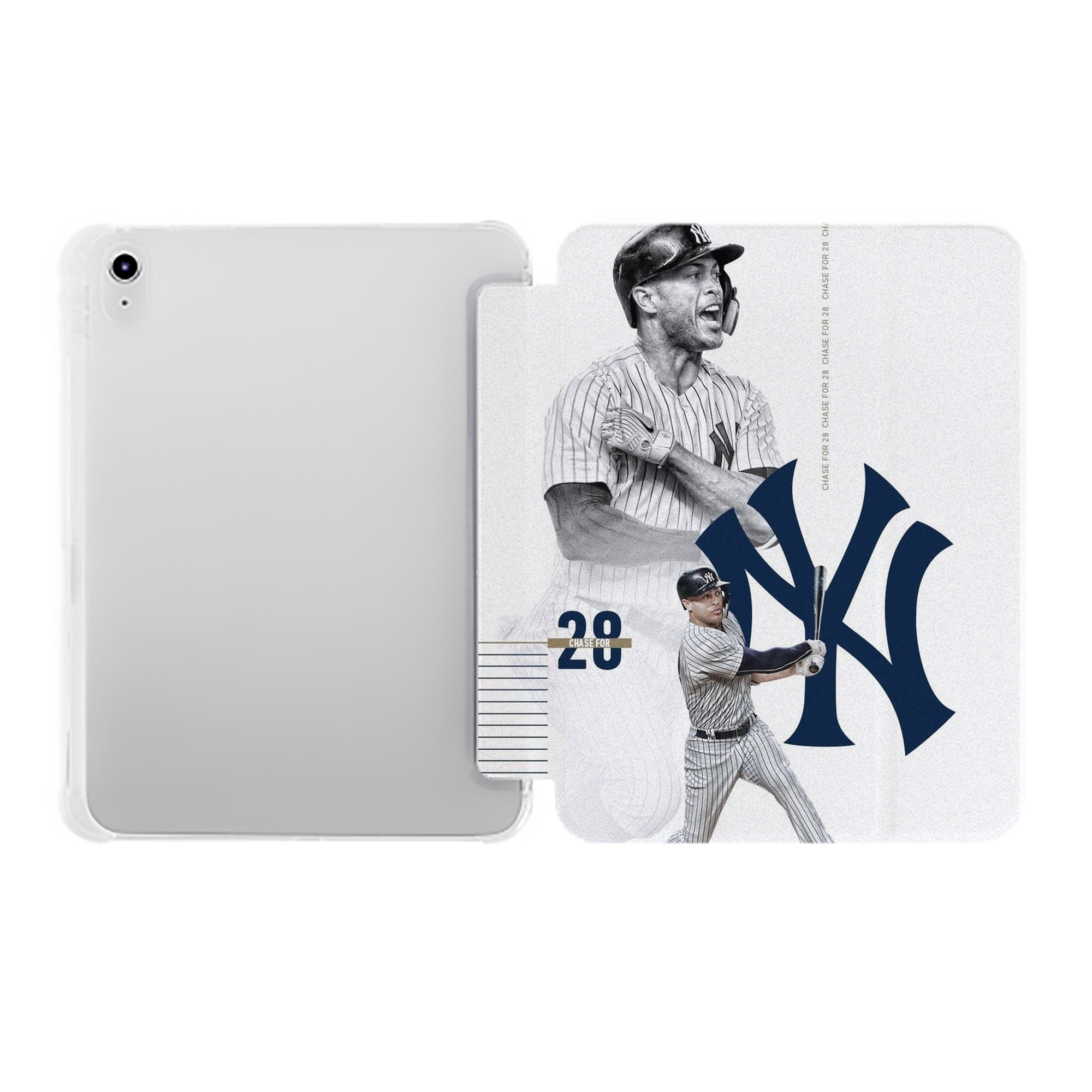 Giancarlo Stanton 10 Premium Tri-Fold PU Leather & Silicone IPad Case With Pencil Slot – Fits 9.5,10.5,10.9 – Adjustable Stand, Slim, Protective